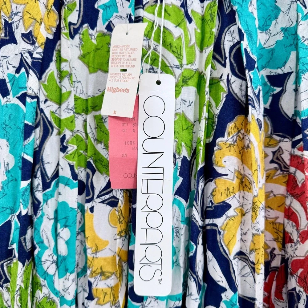 COUNTERPARTS Vintage 90s Floral Midi Skirt NWT Made In USA